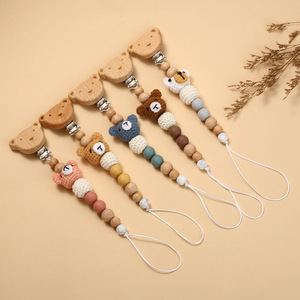 Nueva Cadena de <span class=keywords><strong>Crochet</strong></span> para <span class=keywords><strong>Chupetes</strong></span> de Bebé, Diseño de Animales de Dibujos Animados, Soporte Anticaída para <span class=keywords><strong>Chupetes</strong></span> con Mordedor de Gel - Product Image 2