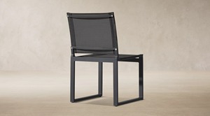 Custom Modern <b>Black</b> Aluminum Outdoor Dining Set, Patio Rectangular Dining <b>Table</b> with Mesh Dining Chairs, Weather Resistant - Product Image 5