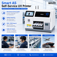 Impresora UV Plana Inteligente A5, Control por Aplicación Móvil, Máquina de Impresión Personalizada de Autoservicio