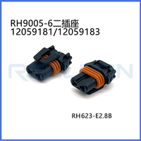 Connecteur auto étanche femelle 2 broches RH9005-6 12059181 12059183 2,8 mm pour faisceau de phares 9005 9006