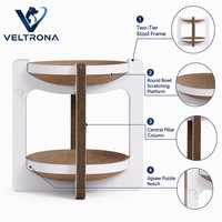 Plateforme à gratter pour chat en carton ondulé, forme tabouret, à deux niveaux, avec bol rond, mobilier d'intérieur, vente en gros
