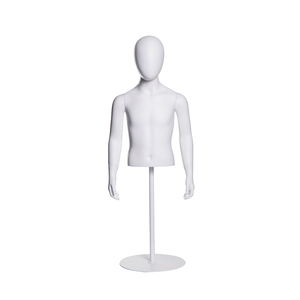 Manichino Torso Maschile Junior NIK-9 Premium per Ragazzi, Espositore Mezzo Busto per Felpe e Magliette con Base Dorata - Product Image 1