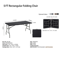 Table pliante en plastique GSD Outdoor de 5 pieds, table rectangulaire portable pour l'intérieur, table en HDPE à motif d'arbre avec poignée de transport