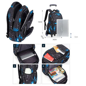 Sac à dos à roulettes pour enfants, sac à dos scolaire détachable pour élèves du primaire, sac à roulettes pour enfants - Product Image 5