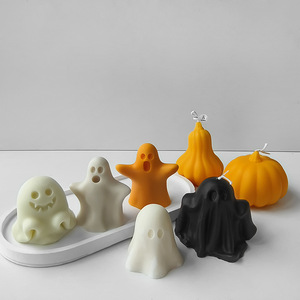 Moule à bougie en silicone DIY en forme de fantôme pour Halloween – Outil amusant pour gâteaux parfumés pour fête de la Toussaint - Product Image 3