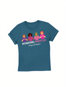 T-shirt per la Giornata Internazionale della Donna, 100% cotone, girocollo, casual, con stampa e design motivazionale - Product Image 1