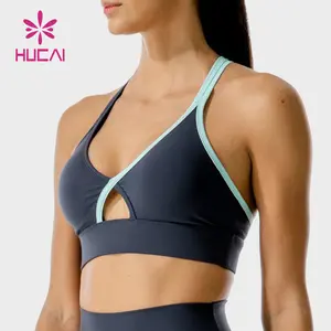 Color-blocking Sports Bra For Women, Wire-free, Shockproof