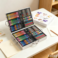 Ensemble de crayons et feutres à eau pour enfants, série animaux