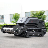 Tondeuse à chenilles diesel automotrice télécommandée de 1000 mm pour la réhabilitation des terres, à fléaux, pour l'entretien des pelouses