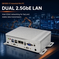 PC Industrial sin Ventilador GB1000-V1 con 6 Puertos COM y Doble LAN de 2.5GbE para Sistemas de Kiosco Terminal