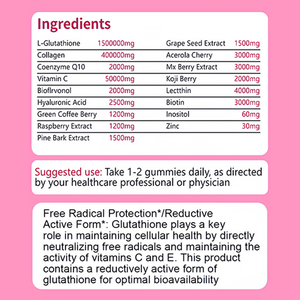 Gluta White 1500mg zur Aufhellung der Haut reduziert Falten und Akne, fördert das Kollagen für hydratisierte Gluta-Kapseln - Product Image 6