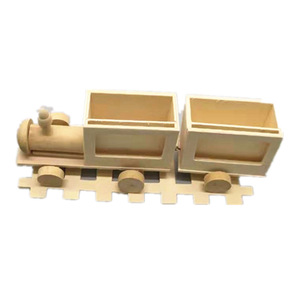 Kit de pintura de tren de madera DIY, arte y manualidades, construye y pinta tu propio juguete para la creatividad y la diversión de los niños pequeños - Product Image 3