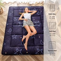 Matelas de Sol Double/Grand Format Pliable et Enroulable, Matelas Futon Tatami Japonais Épais en Mousse, Surmatelas Grand Format