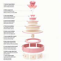 Support d'affichage LED en bois rose élégant : idéal pour les boutiques de cadeaux haut de gamme, les boutiques et les bijouteries.