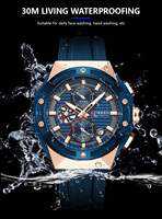 Vente flash CURREN 8462 Montres pour hommes Montre de sport en silicone Lumineuse Montre à quartz pour hommes Horloge de date Étanche Montre-bracelet Chronographe
