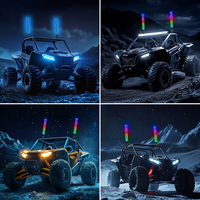Fouet lumineux personnalisé 2.2 pouces LED tout-terrain RGB Chasing éclairé couleur changeante graisse brillante LED 1ft 2ft 3ft