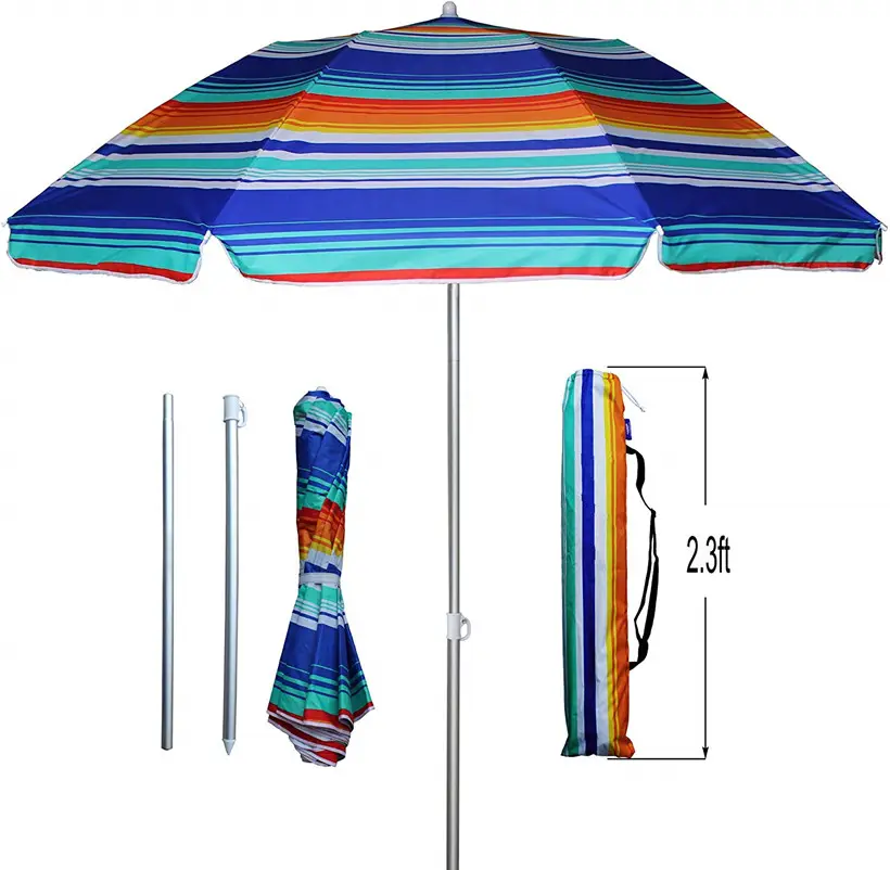 Payung pantai luar ruangan modis kualitas tinggi Tiongkok dengan rumbai payung teras kerai