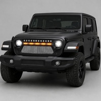 Calandre avant style Rebel avec insert en treillis métallique pour Jeep Wrangler JL 2018-2025, en plastique ABS, 7 fentes, vente directe usine