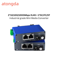 Switch Ethernet Industriel Mini Gigabit 1/2/4 Ports RJ45 SC/FC/SFP Fibre Optique Transmission 0-20KM -30°C~+75°C Compact