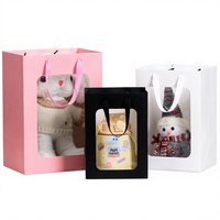 Tas Hadiah Promosi Hari Guru Model Tote Transparan dengan Jendela untuk Souvenir Bunga dan Pajangan