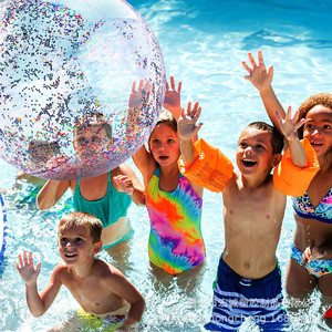 Inflatable Transparent Sequined Beach Ball For Children Water Play 0.2mm PVC Swimming Pool Toy - Product Image 2