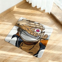 Tapis en tufting créatif en forme d'alien bleu, motif de créature de dessin animé, tapis de sol de haute qualité