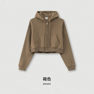 2025 alta qualità pesante <span class=keywords><strong>felpa</strong></span> <span class=keywords><strong>con</strong></span> cappuccio personalizzata <span class=keywords><strong>con</strong></span> logo Crop Top oversize stampa a tracolla moda <span class=keywords><strong>felpa</strong></span> <span class=keywords><strong>con</strong></span> cappuccio da donna - Product Image 4