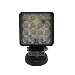 Lampu kerja LED mobil 48W persegi 4 inci 16 lampu kerja LED untuk truk Forklift Offroad