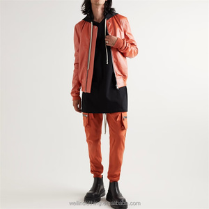 Coupe-vent personnalisé, blouson court et court en cuir <span class=keywords><strong>orange</strong></span> pour hommes - Product Image 4