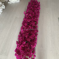 B-818 Chemin de table personnalisé en fleurs artificielles en soie, arrangements floraux de mariage, centres de table violets, rangée de bougainvilliers