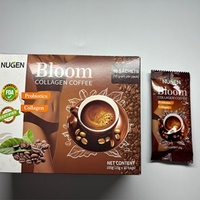 Café instantané amincissant au collagène Bloom, saveur chocolat, goût doux et crémeux, goût amer neutre, sans gluten, poudre blanche, boîte