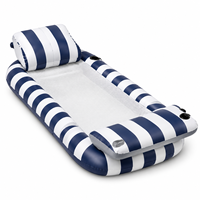 Chaise longue gonflable pour adultes en PVC avec supports latéraux et appui-tête surélevé, marque privée