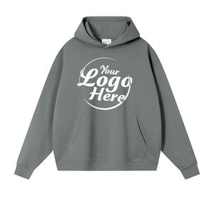 Sudaderas con capucha de hombro caído en blanco con logotipo personalizado de alta calidad para hombre, jersey de gran tamaño, Sudadera con capucha de felpa francesa de peso pesado - Product Image 1
