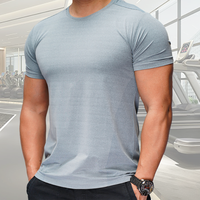 Camiseta de Compresión de Nailon y Elastano para Hombre de Manga Corta con Estampado de Secado Rápido para Entrenamiento Atlético y Gimnasio