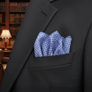 Blue <b>Navy</b> Square Pattern Printed Cotton Handkerchief Neckerchief Pocket Square Male Adult One Size - Product Image 3