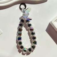 Cordon anti-perte pour téléphone, accessoires de lanière scintillante avec perles de cristal, bracelet porte-clés pour filles