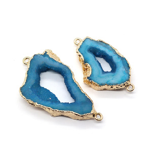 Conectores de Piedras Preciosas en Forma de Geoda |   Colgantes de Piedra Natural Druzy con Borde Dorado para Pulseras y Collares, para la Creación de Joyería - Product Image 6