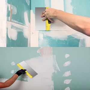 Ensemble de couteaux à mastic pour cloisons sèches, spatules en acier inoxydable avec lame conique pour la décoration murale, outils à main (8'', 12'') - Product Image 4