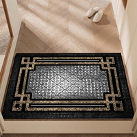 Tapis fin en velours cristal à motif musulman avec support antidérapant pour la décoration du sol de l'entrée.