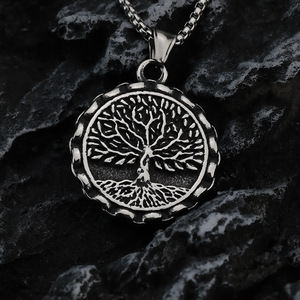 Collar con colgante de acero inoxidable para hombre, diseño de árbol de la vida, estilo vikingo, joyería de regalo - Product Image 4