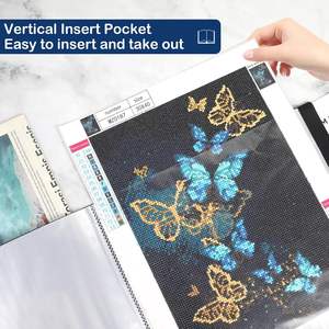 <span class=keywords><strong>Livre</strong></span> de rangement pour peinture diamant A3, grand <span class=keywords><strong>livre</strong></span> de présentation pour art diamant avec 60 pages, classeur d'art avec pochettes transparentes - Product Image 3