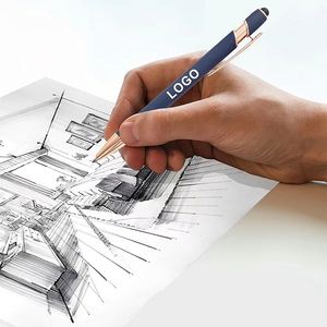 Stylo métallique de luxe personnalisé avec logo imprimé, corps en plumes, multifonction, pointe à bille douce au toucher - Product Image 4