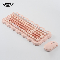 Ensemble clavier et souris sans fil coloré 102 touches 2.4G ergonomique pour bureau avec récepteur USB, vente en gros OEM