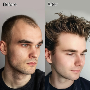Reemplazo de cabello de encaje completo suave y transpirable de rendimiento natural para hombres - Product Image 1