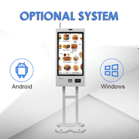 Wall Mount Touch Screen Self Service Ordering Kiosk Restaurant Credit Card and QR Code Scanner Thermal Ticket Printer Kiosk