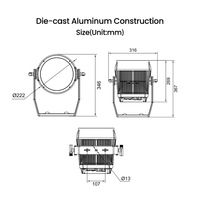 STAR LIGHT ZB Par 12s 1220W RGBL LED Zoom Par Light 5~50 IP65 Résistant à la Corrosion Saline 4900Lm DMX512 Projecteur Extérieur