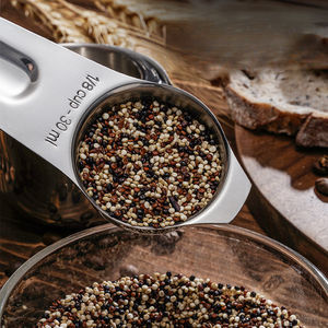 Ustensiles de cuisine, cuillères et tasses à mesurer antirouille, empilables, en acier inoxydable, avec échelle claire - Product Image 4