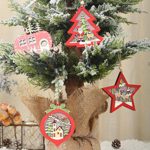 Décorations d'arbre de noël LED maison de neige en bois lumière artisanat décor de noël pour la maison <span class=keywords><strong>Noel</strong></span> nouvel an 2024 noël enfants cadeau Navidad - Product Image 3