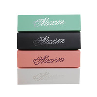 Boîtes à macarons roses/blanches/colorées avec logo personnalisé, pelliculage brillant, 1 rangée, 6 compartiments, pour emballage de confiseries