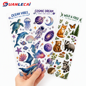 สติกเกอร์ใสแบบกำหนดเองน่ารักสไตล์คาวาอิแบบติดเองสำหรับสมุดภาพ สมุดบันทึก กันน้ำ ทนต่อการขีดข่วน ฉลากแบบด้าน - Product Image 1